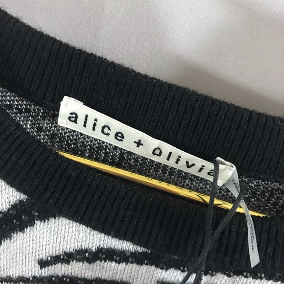 SOLD Alice  & Olivia Connie Crystal Zebra Sweater - Picture 4 of 7